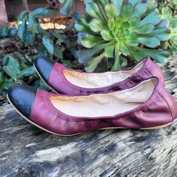 Loeffler Randall Ballet Flats Wine Black Tip Brazil Women's Size 6 B - Picture 3 of 8